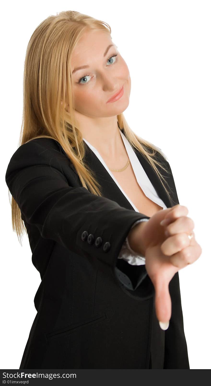 Businesswoman Show Thumb Down Sign