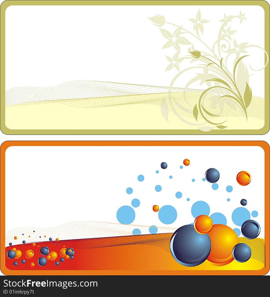 Two decorative cards. Vector illustration