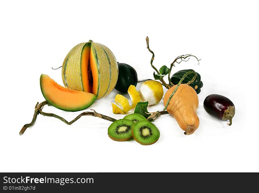 Composition from citrus and vegetables, baccas and the Orange melon. Composition from citrus and vegetables, baccas and the Orange melon