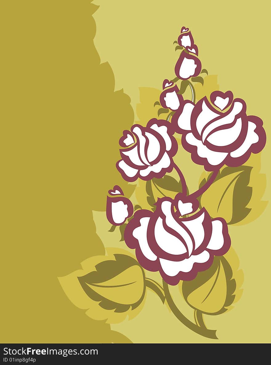 Beautiful flower vector in oldest style