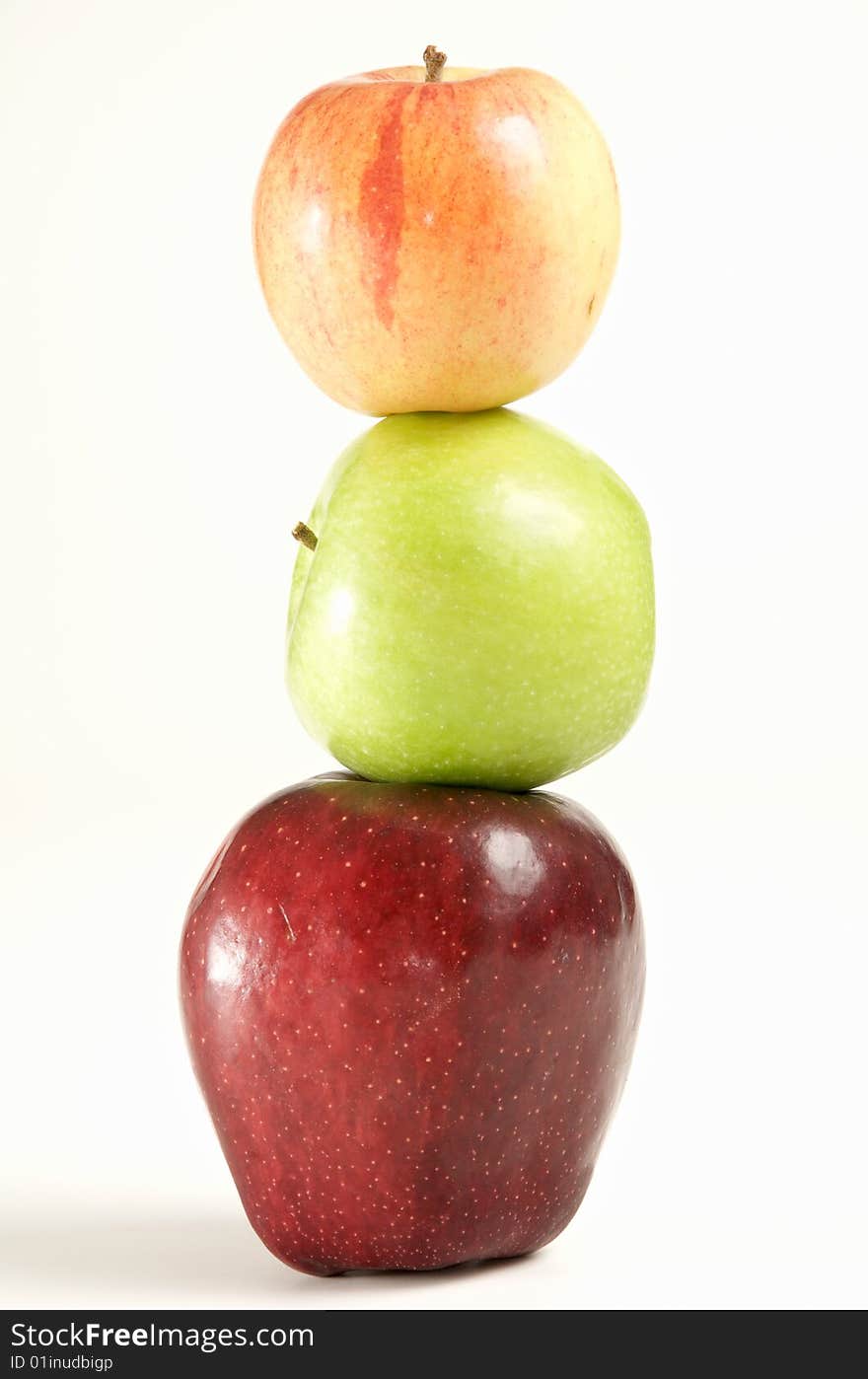 Stack of three apple colors. Stack of three apple colors