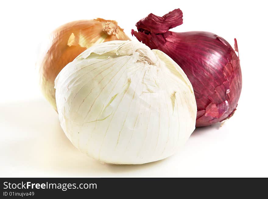 Red, white, and yellow onions. Red, white, and yellow onions