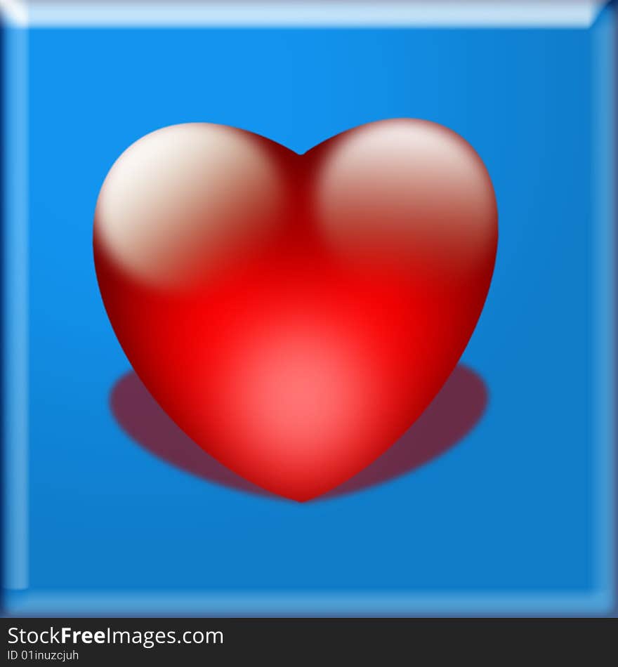 Illustration of heart shape with highlights.