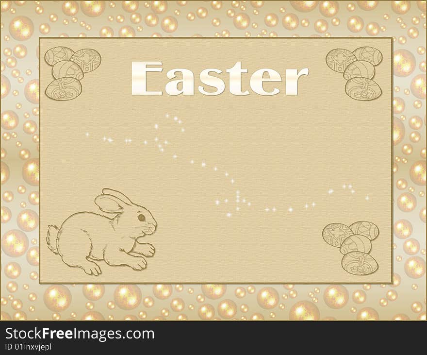 Easter card with easter bunny. Easter card with easter bunny