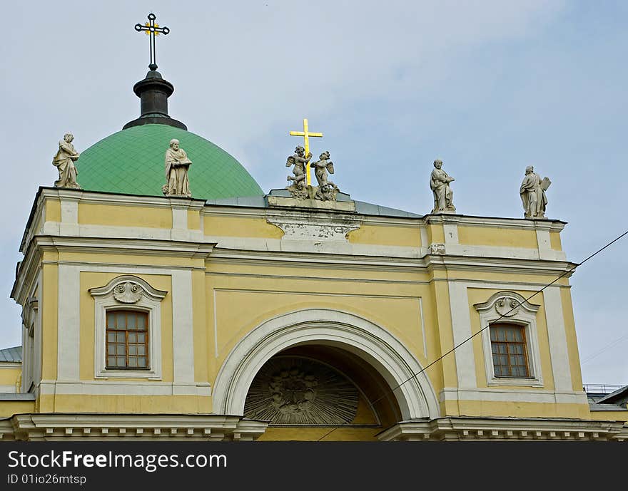 Ancient dome of cathedral in saint-petersburge