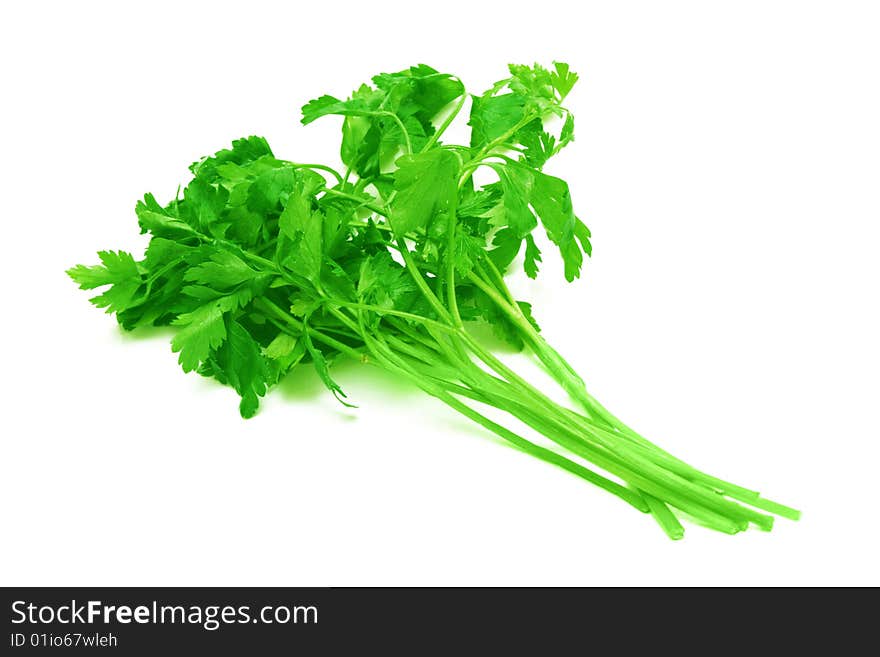 Bunch of parsley isolated on white. Bunch of parsley isolated on white.