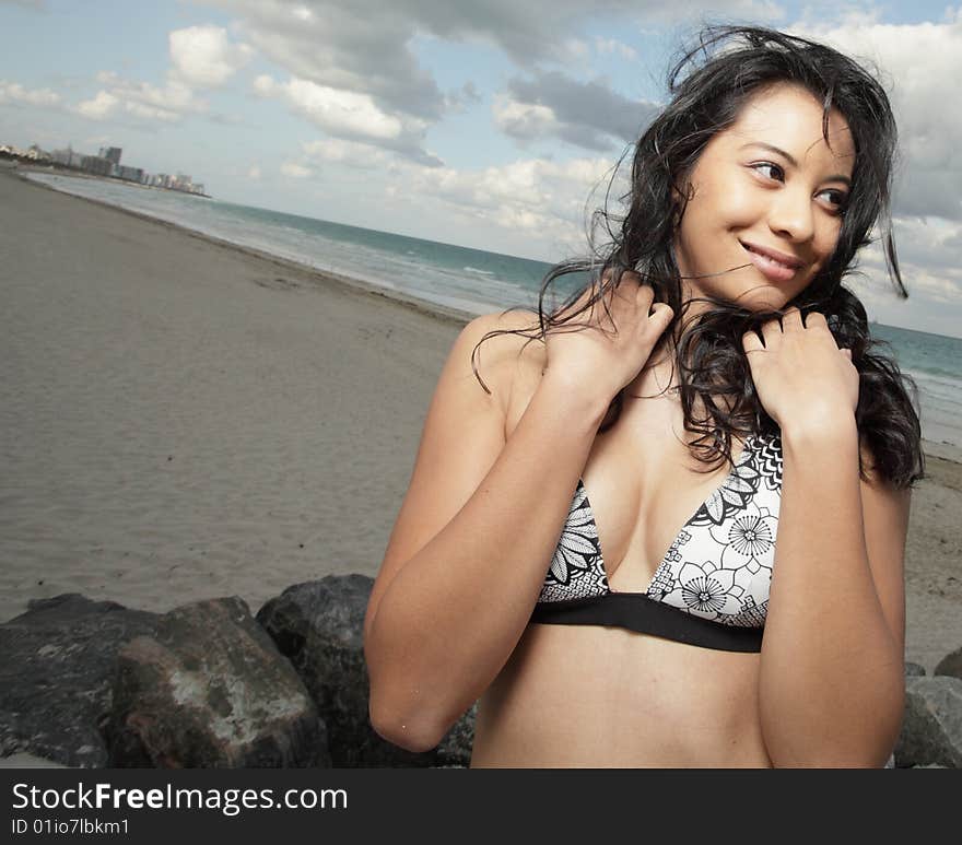 Attractive young woman on the beach. Attractive young woman on the beach