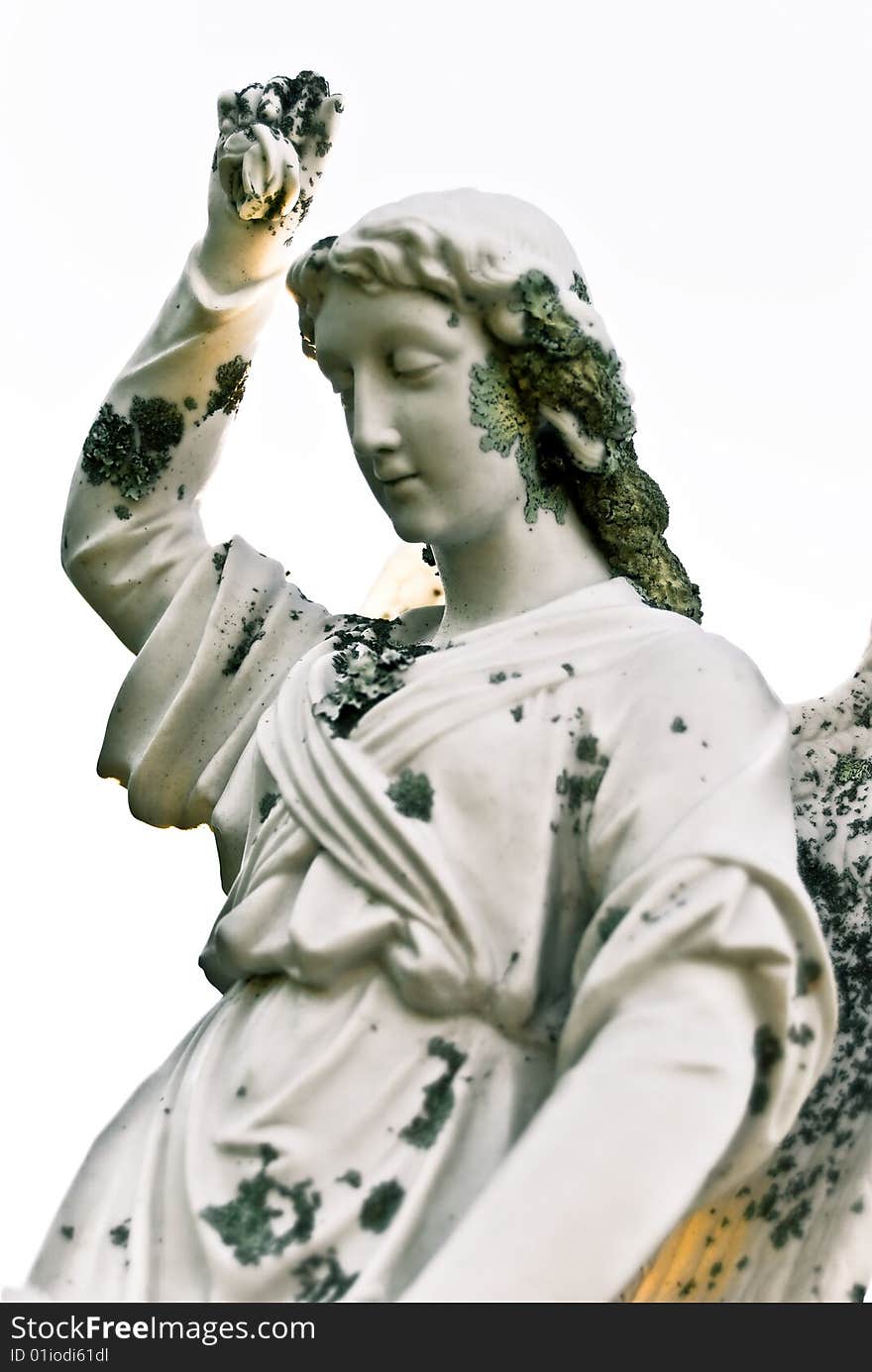 Grieving Angel on the old cemetery