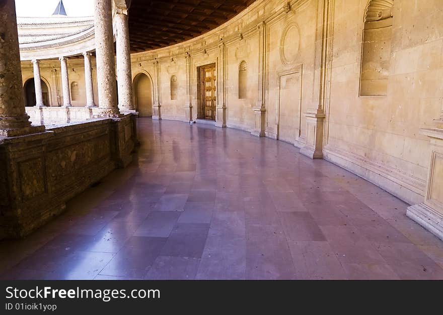 Beautiful corridor in European palace. Beautiful corridor in European palace.