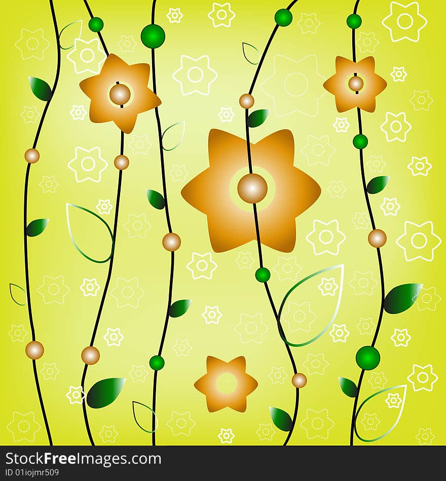 Abstract floral pattern - Objects Grouped separately in included EPS format