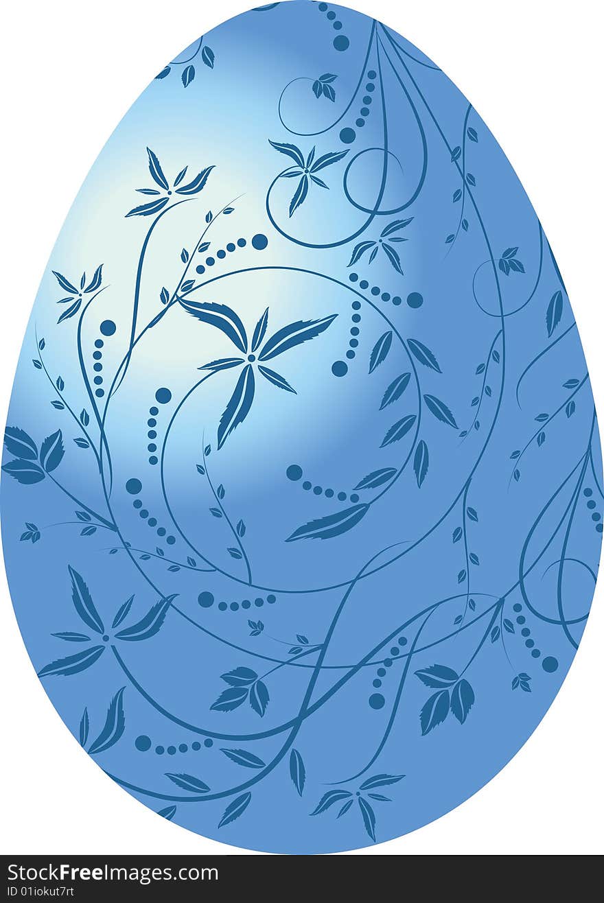 The vector illustration contains the image of blue egg