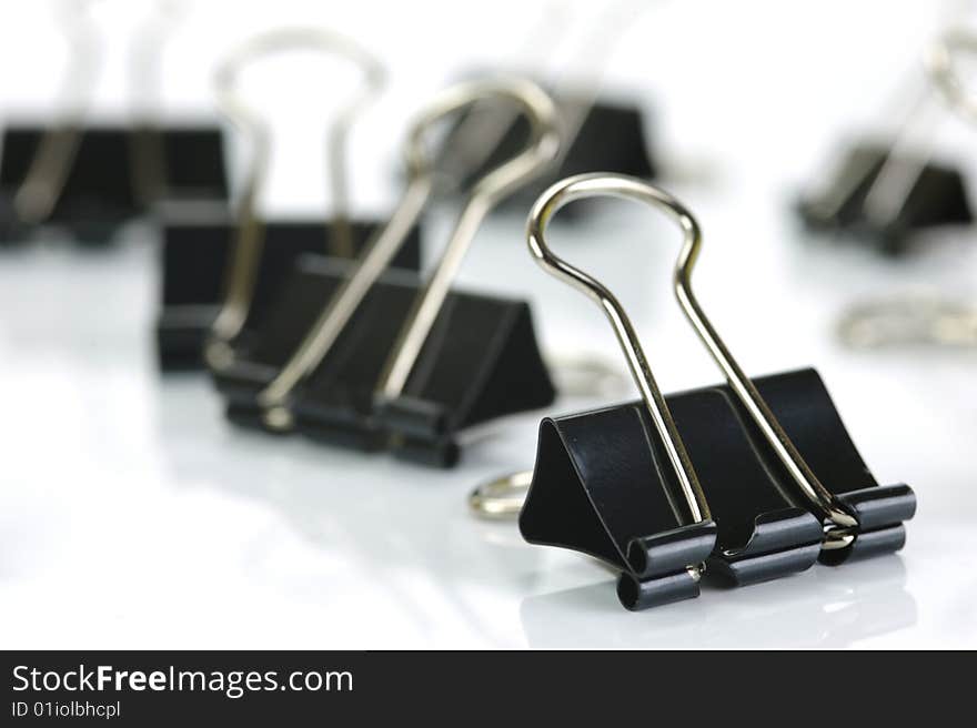 Paper clips isolated against a white background. Paper clips isolated against a white background