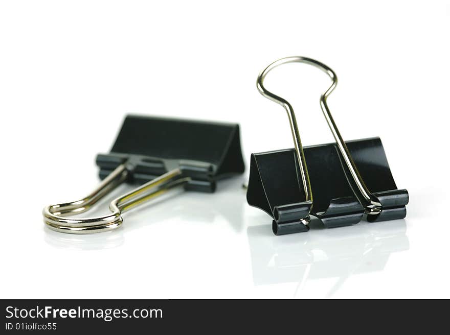 Paper clips isolated against a white background. Paper clips isolated against a white background