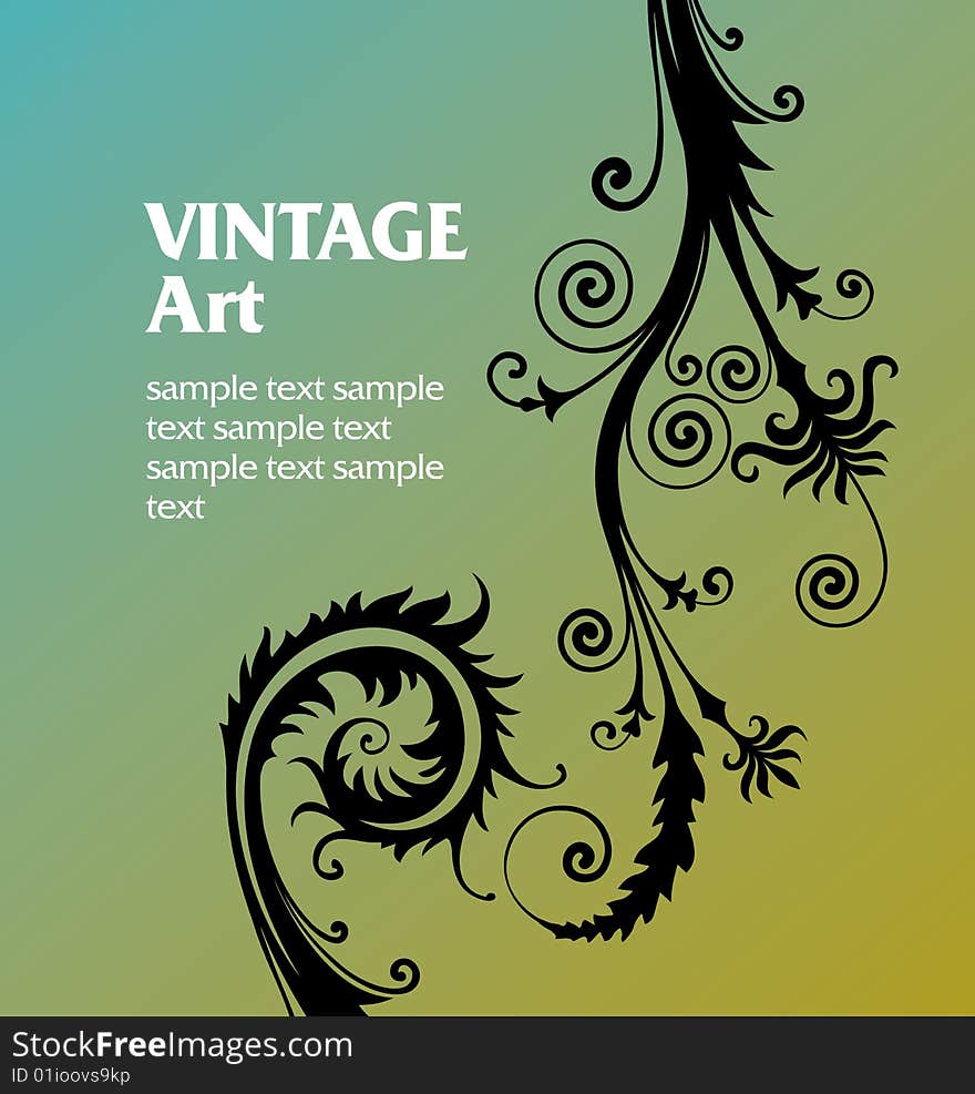 Vector vintage template frame In flower style