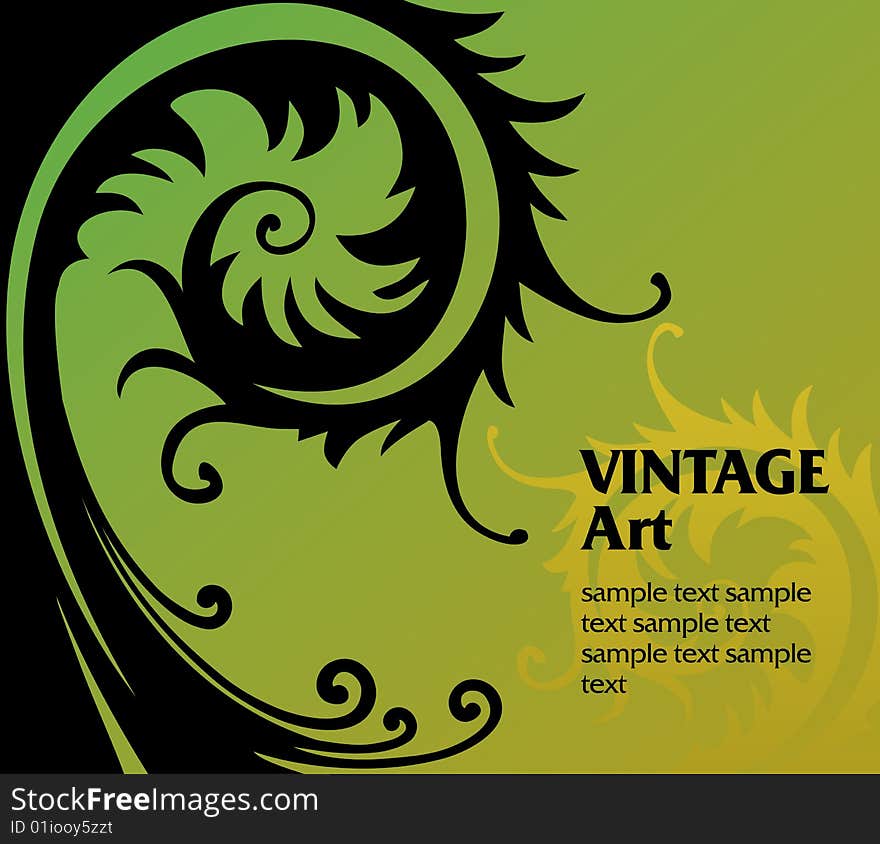 Vector vintage template frame In flower style