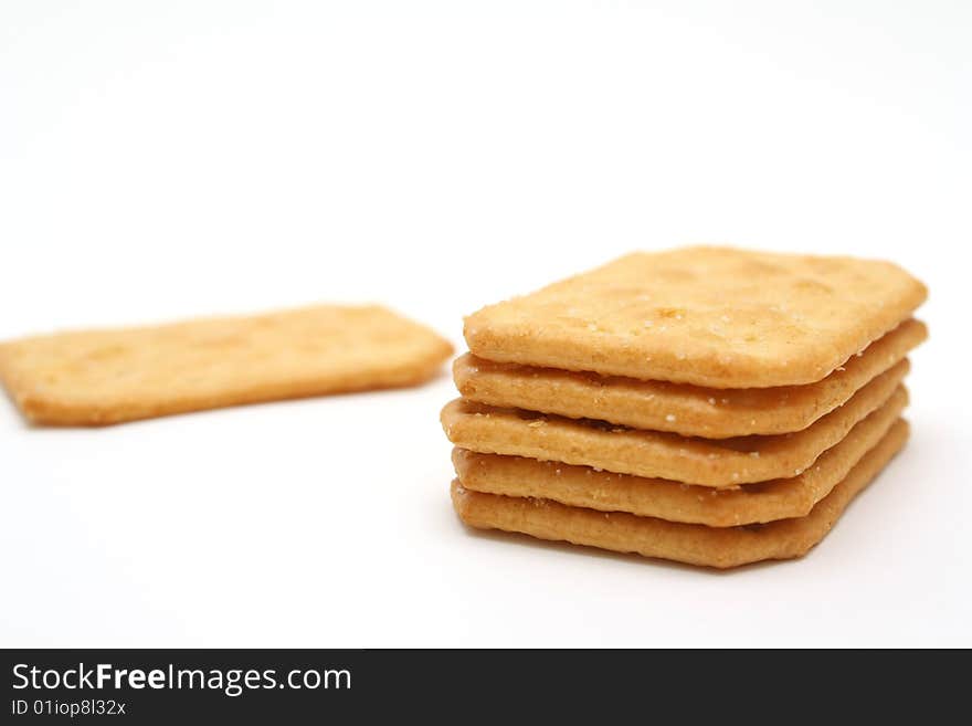 Crackers isolated on white background