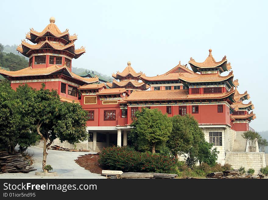 The chinese buildings in the park