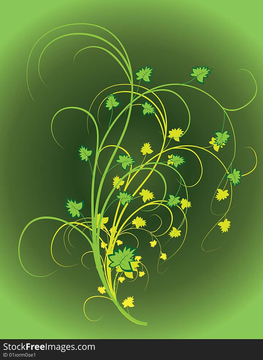 The background of green leaves