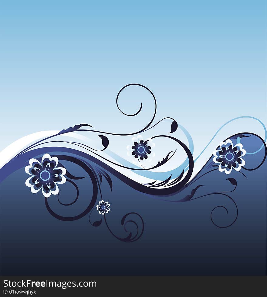 Blue Floral Background