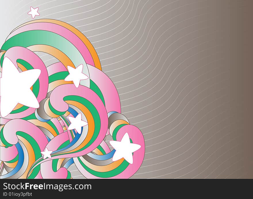 Abstract background with stars and shapes