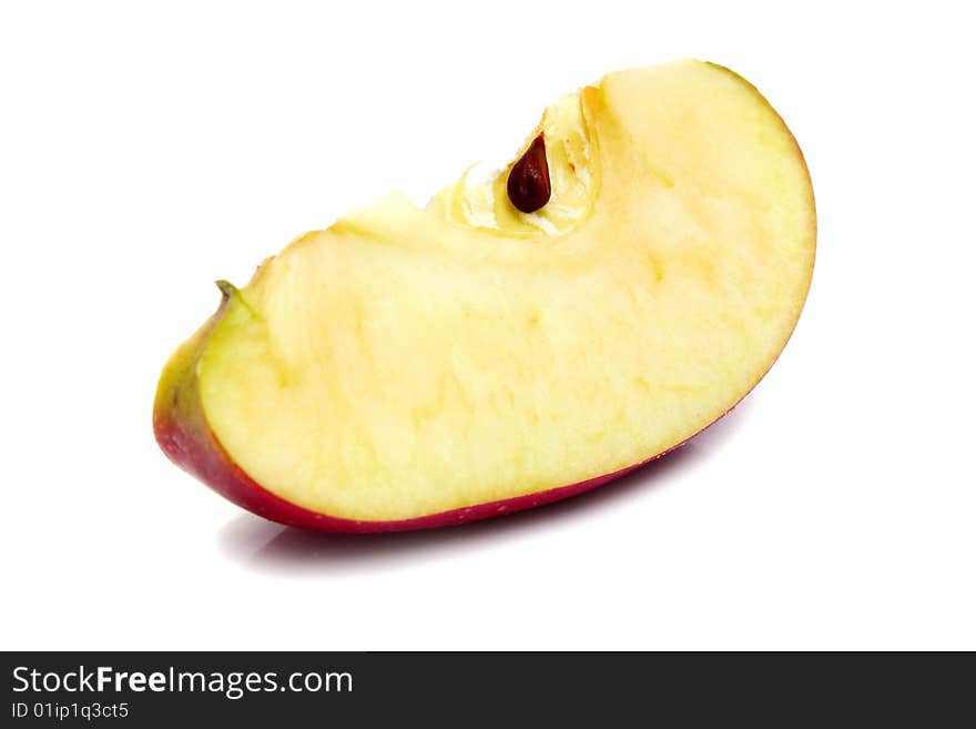 Ripe red apple isolated on white background