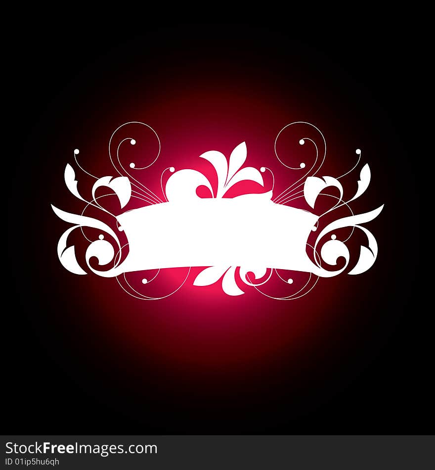 Floral elements on a dark background. Floral elements on a dark background