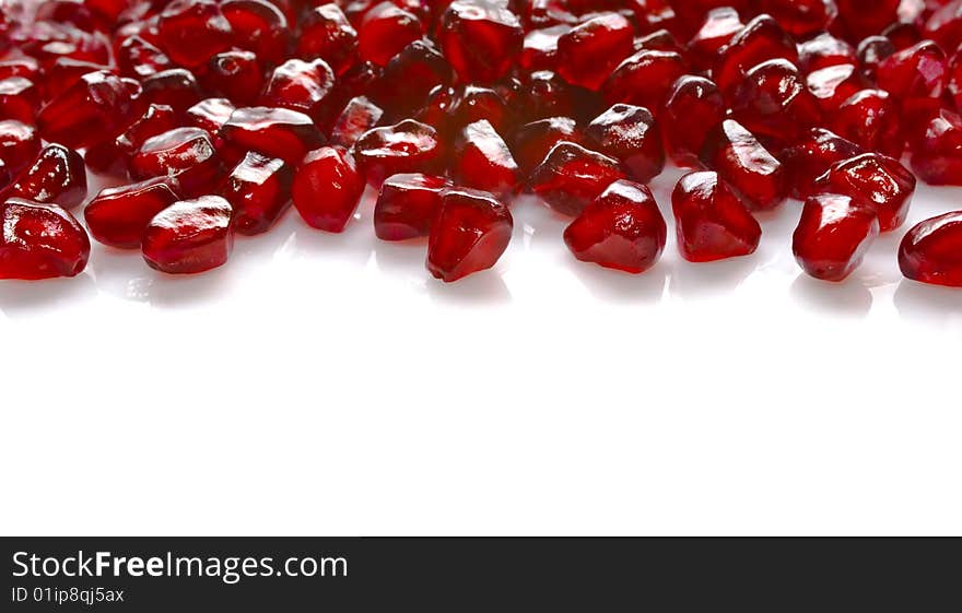 Juicy pomegranate on a white