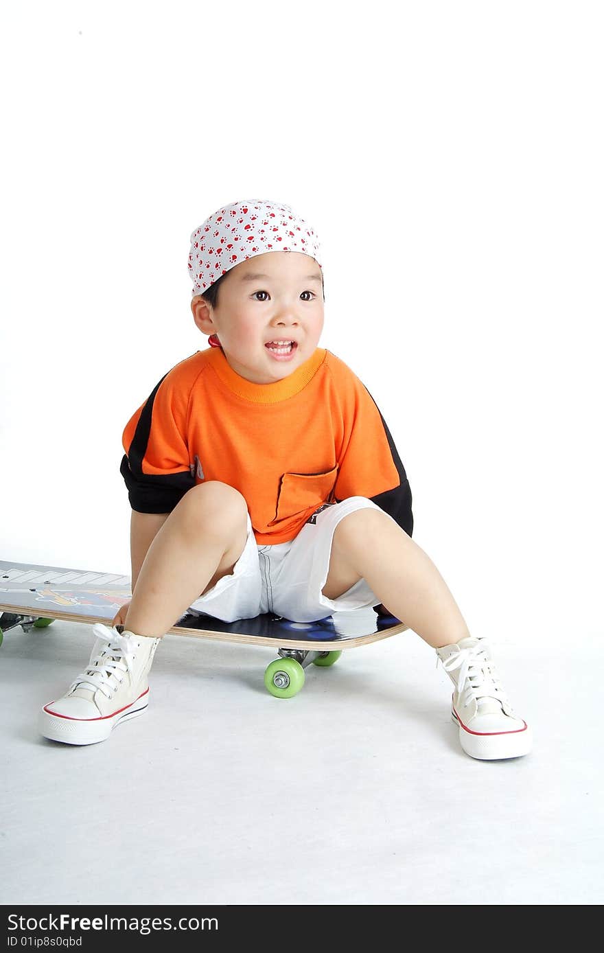 The skateboard is the boy's favorite. The skateboard is the boy's favorite