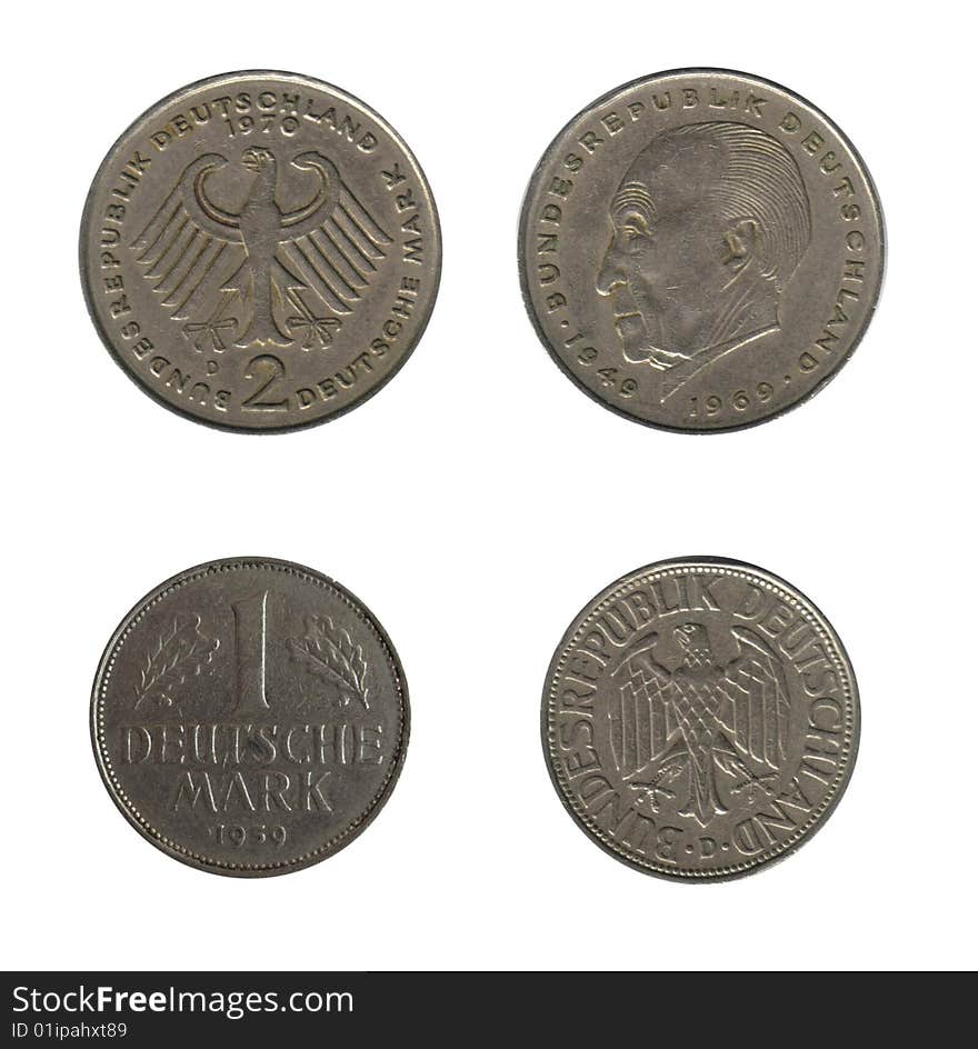 German coins, old deutsche marks