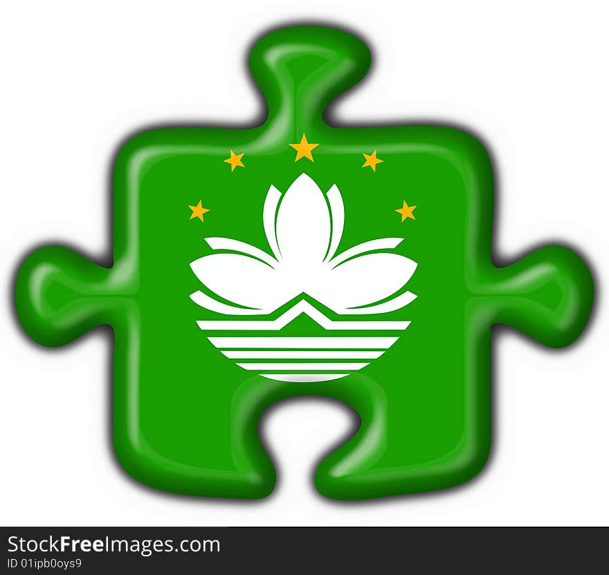 Macao button flag puzzle shape