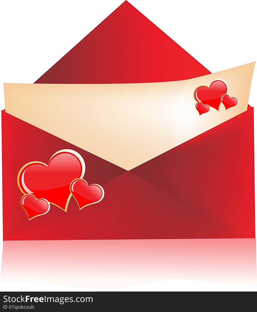 Love letter with envelope vector illustration