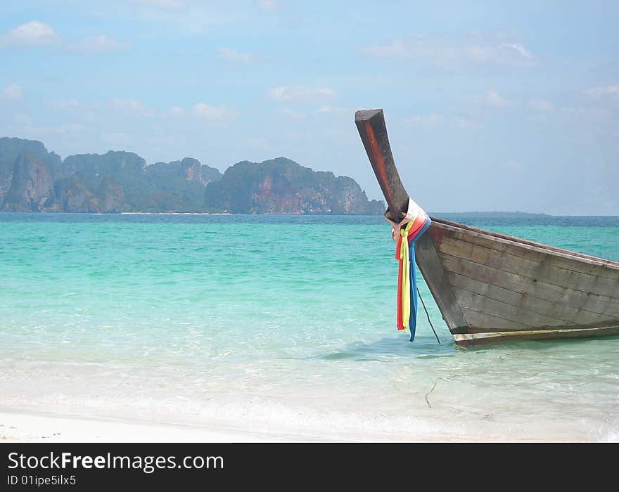 long baech in phi phi island, thailand. in a beautifull summer day,. long baech in phi phi island, thailand. in a beautifull summer day,