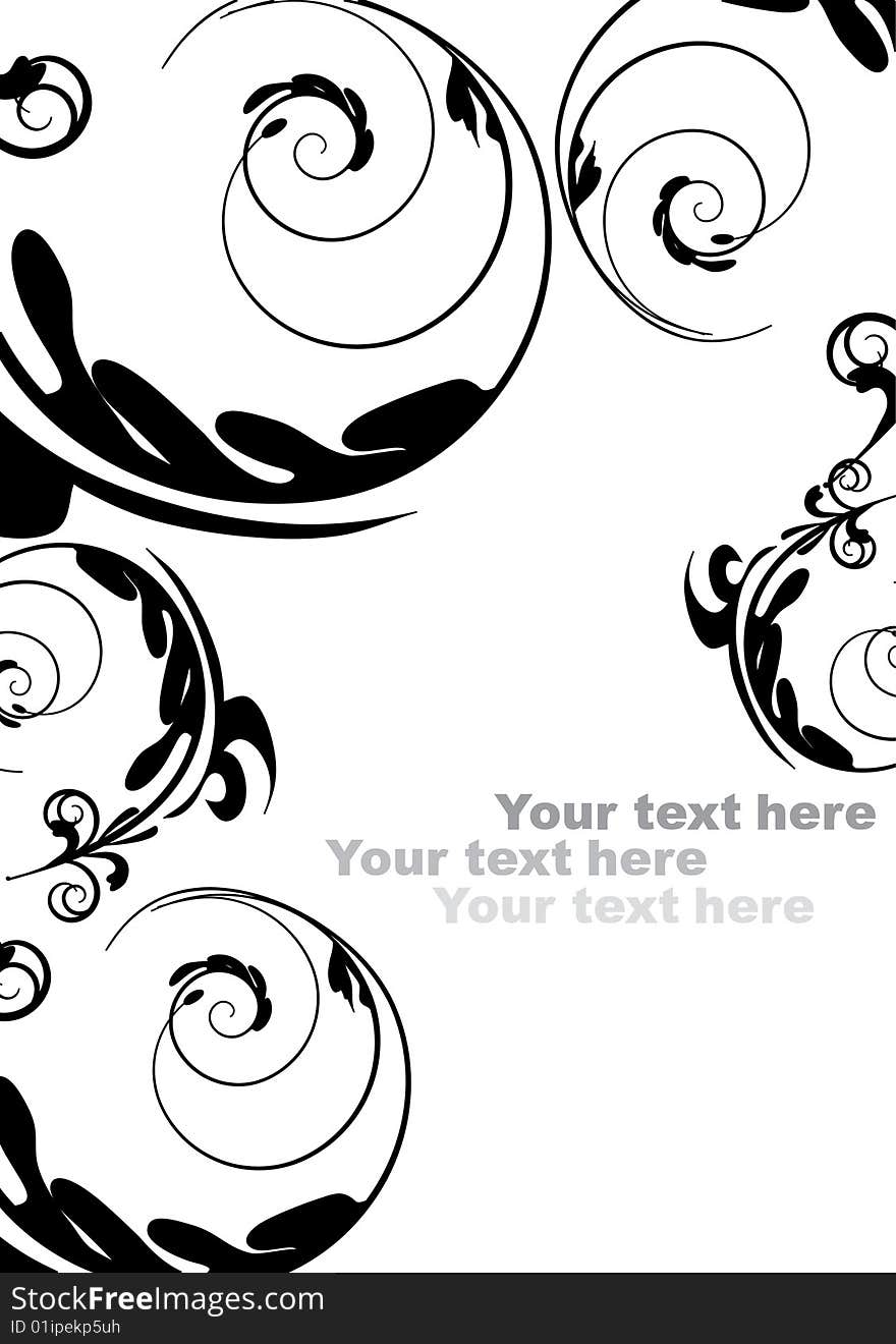 Black design ornament with space for text