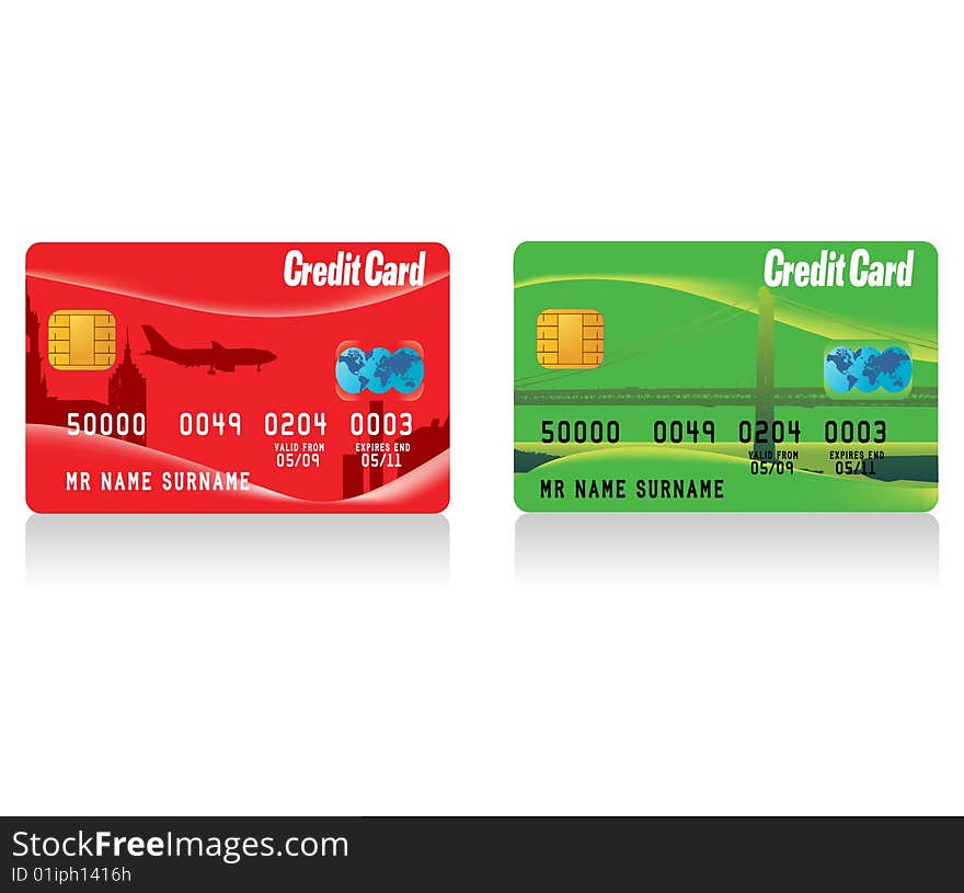 Vector realistic credit cards