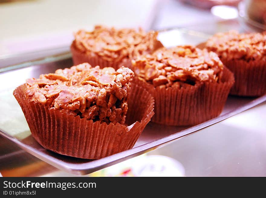 Sweet French almond and chocolate bisquits