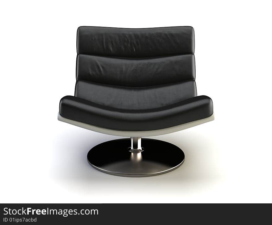 Black modern chair on the white background