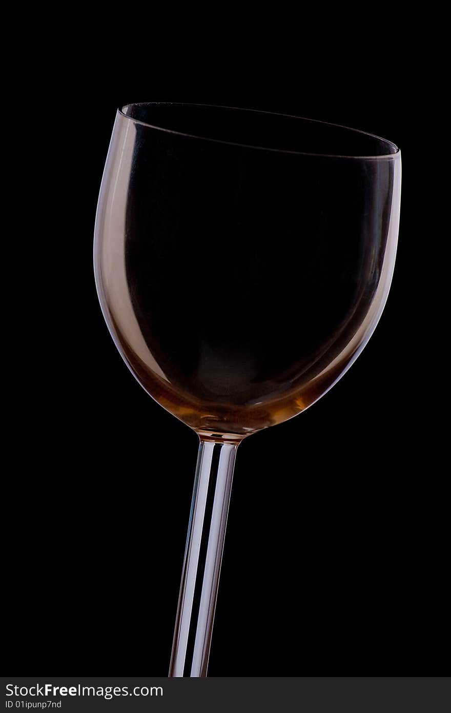 Empty Glass On A Long Stalk On A Black Background