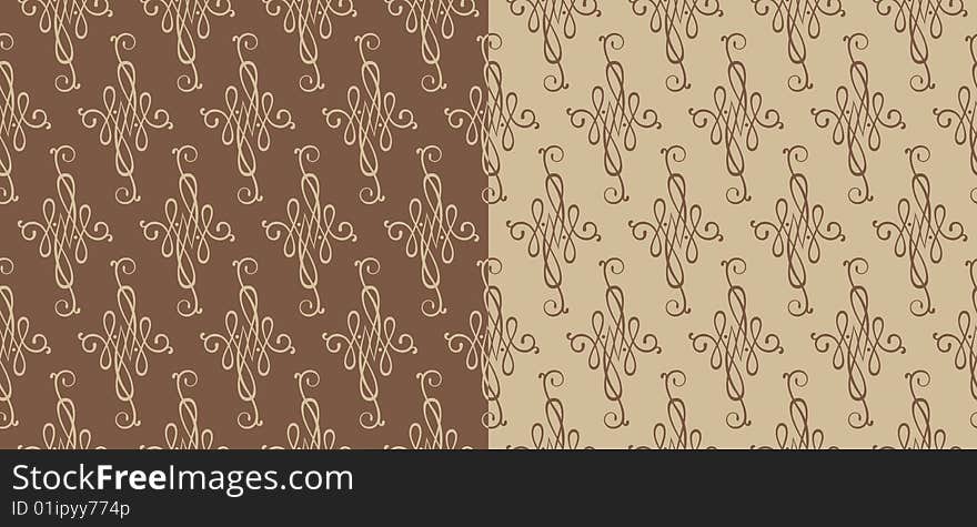Seamless Brown and Beige Renaissance Wallpaper. Seamless Brown and Beige Renaissance Wallpaper