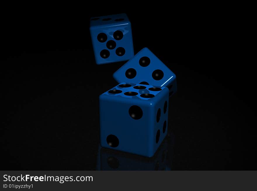 A couple of dices in 3d art