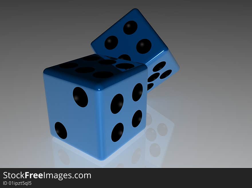 A couple of dices in 3d art