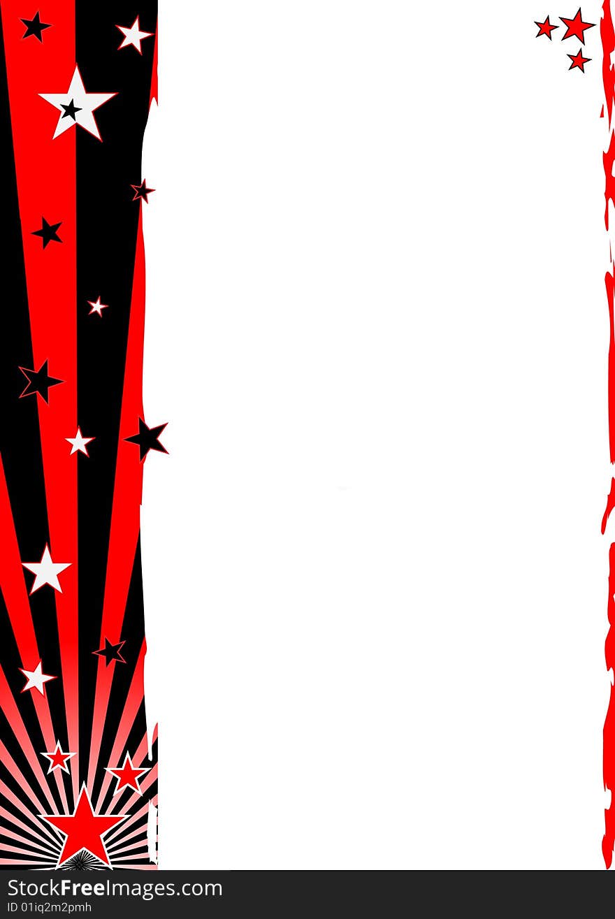 A grunge background with stars and stripes elements. A grunge background with stars and stripes elements