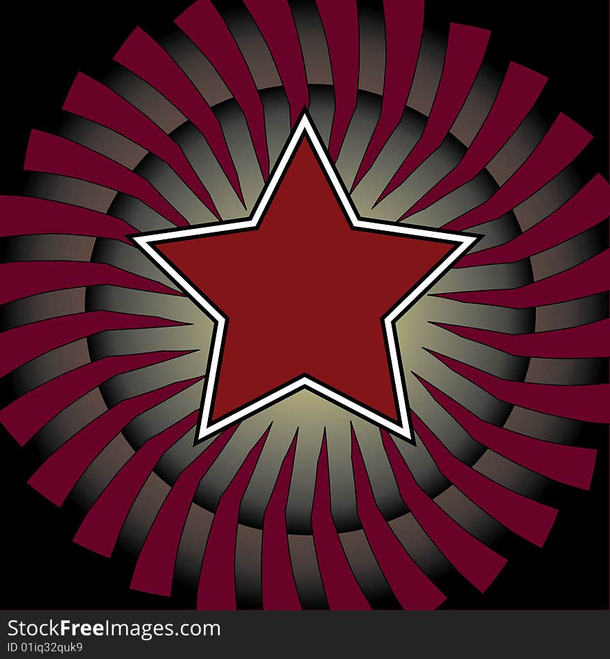 A spiral and star based square background design. A spiral and star based square background design