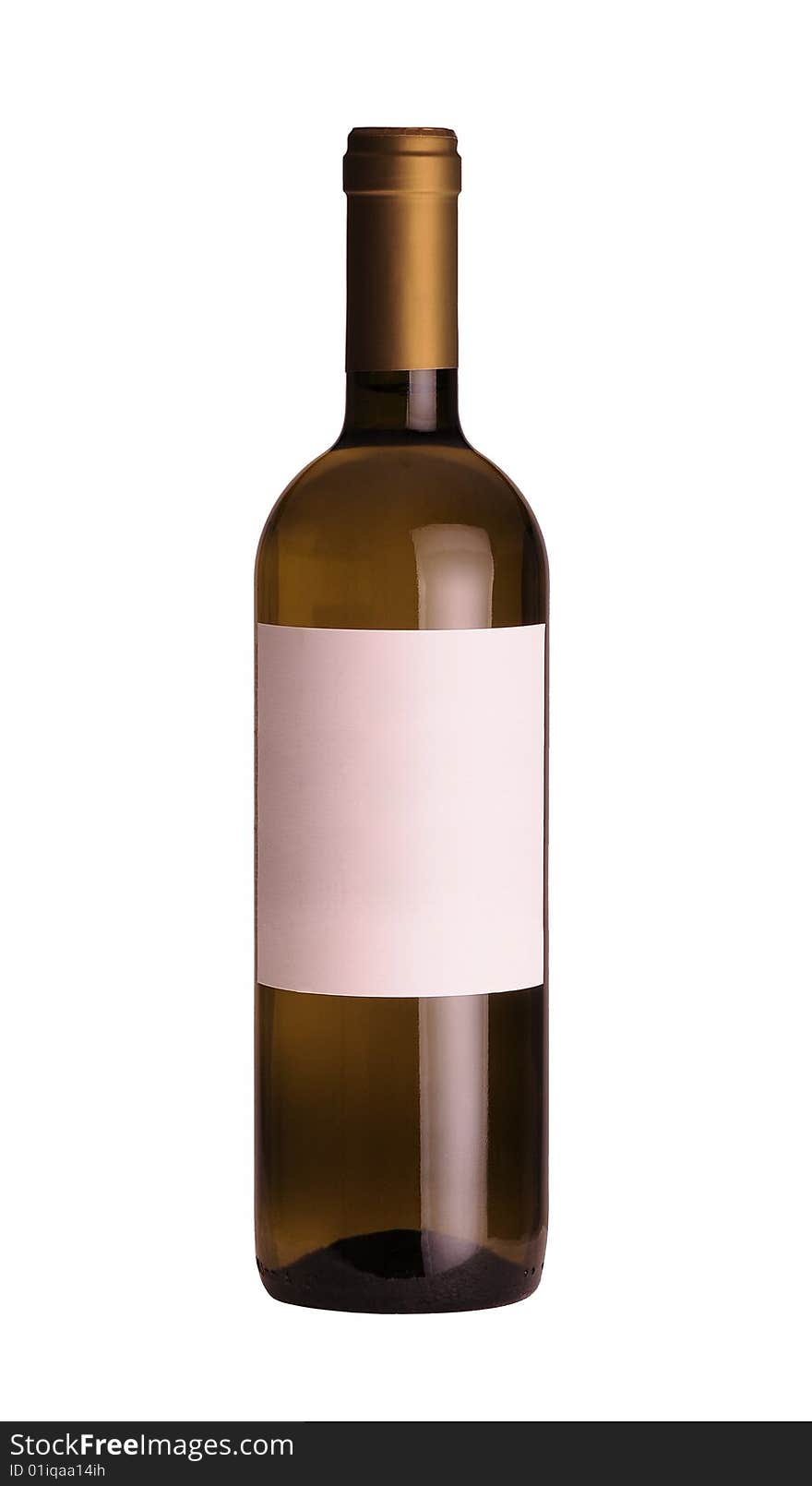 Bottle of wine isolated on 100% white background