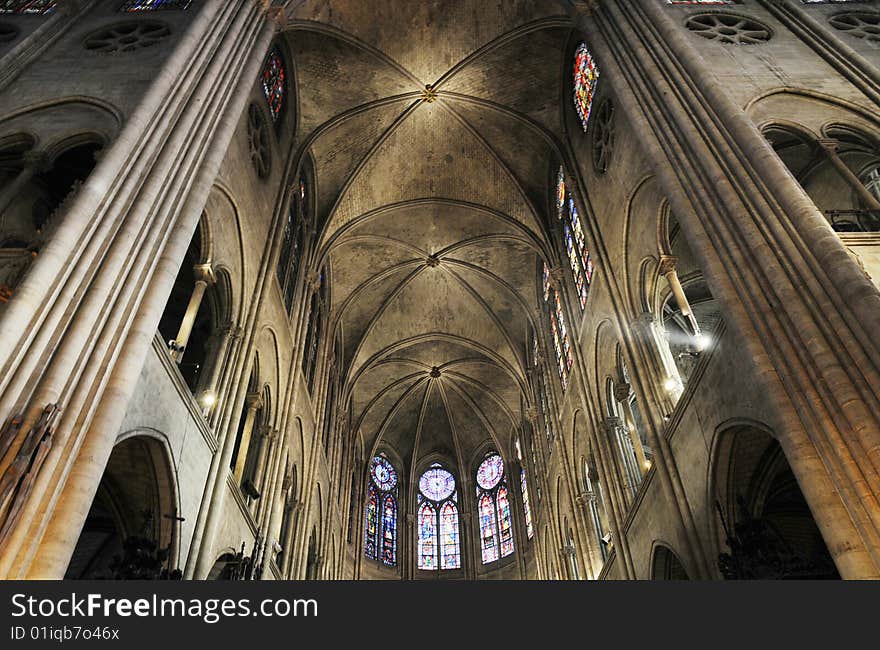 Arch architecture of the cathedral, skylight of  beautiful church. Arch architecture of the cathedral, skylight of  beautiful church