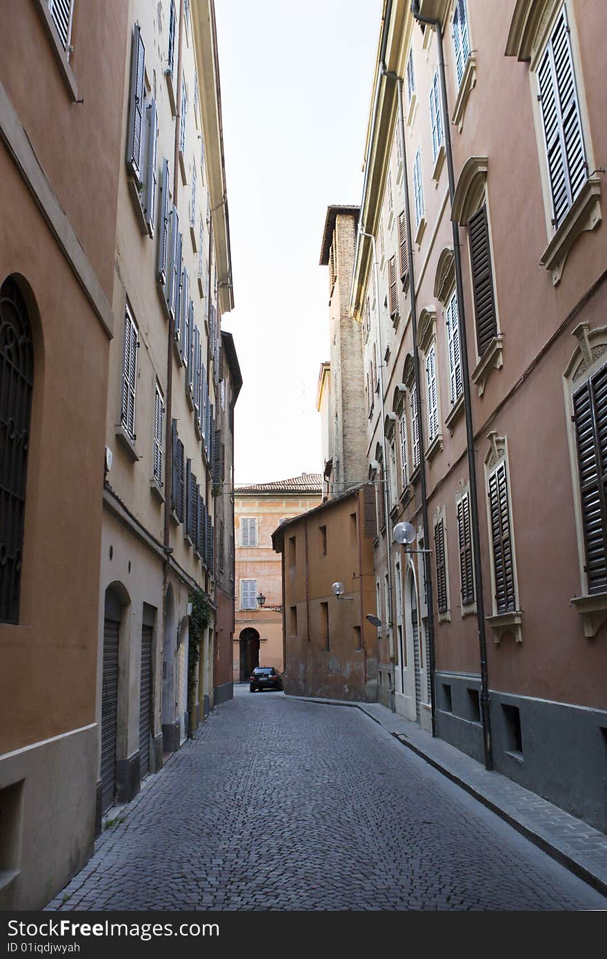 Lane in Modena in summer