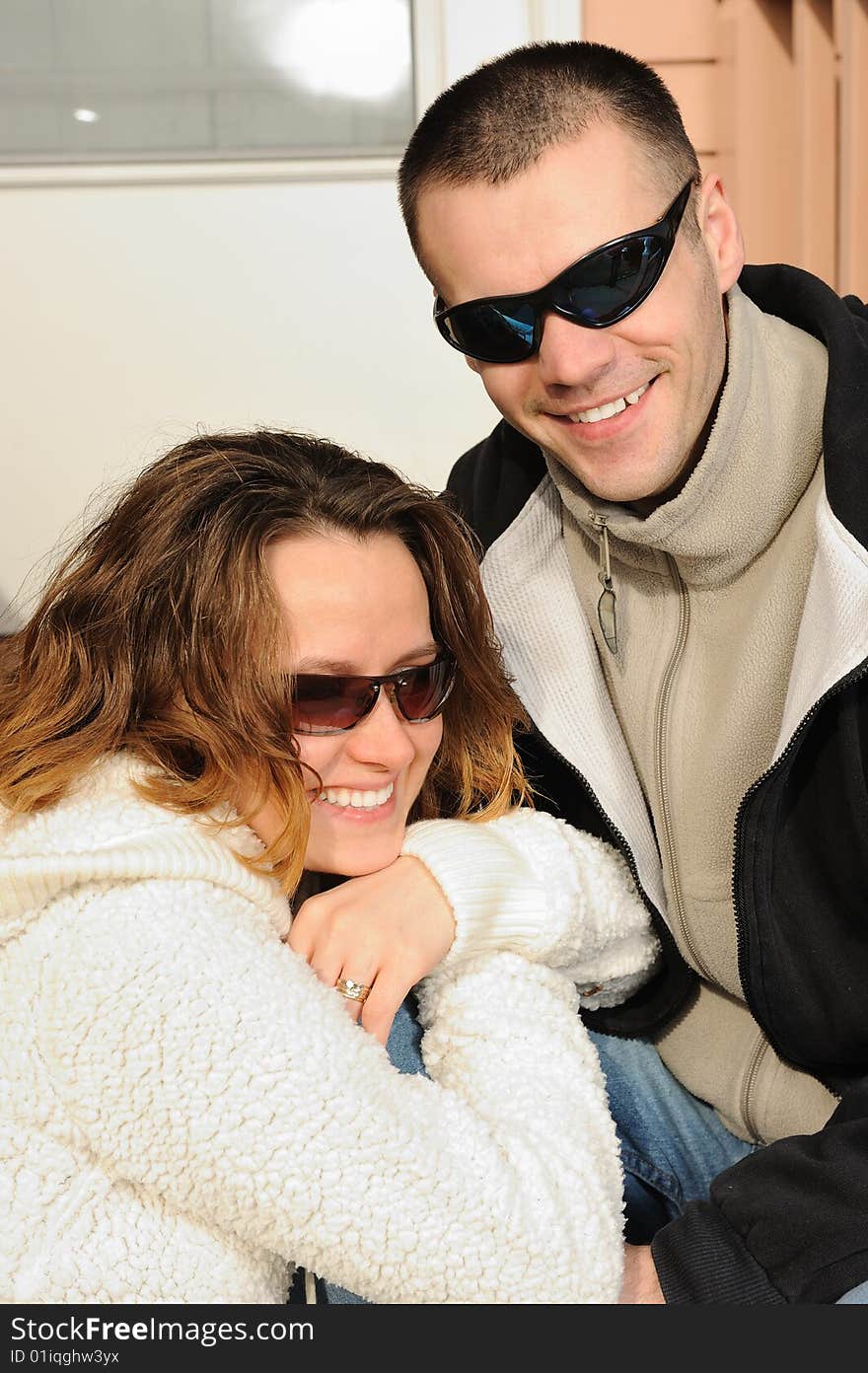 Portrait of the happy young couple. Portrait of the happy young couple