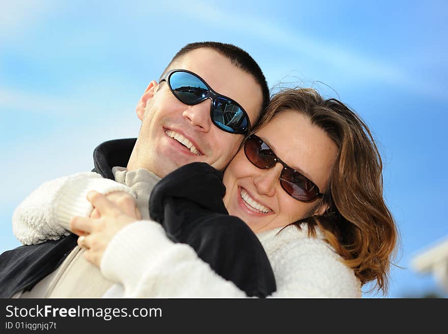 Portrait of the happy young couple. Portrait of the happy young couple