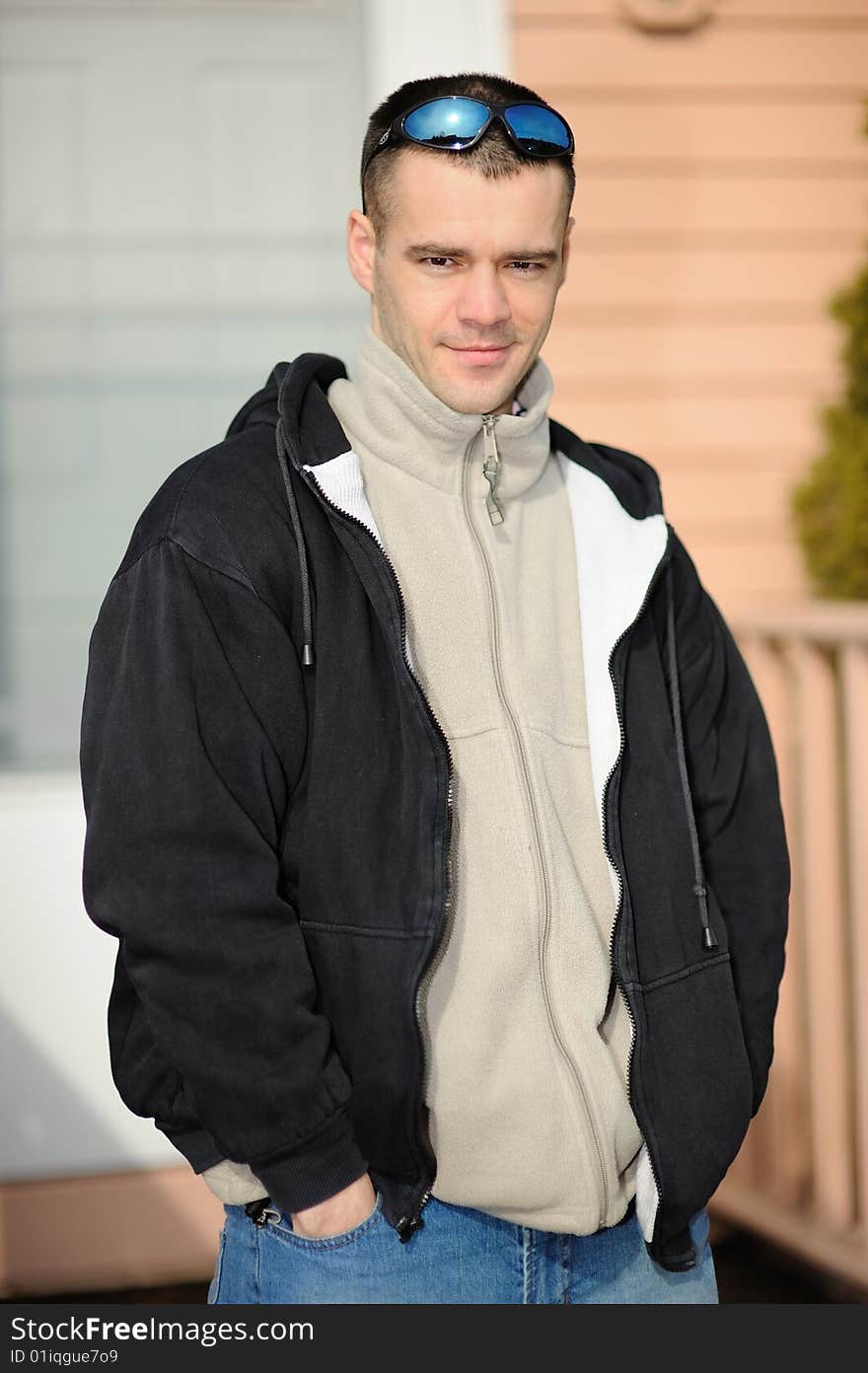 Portrait of the young man outdoors