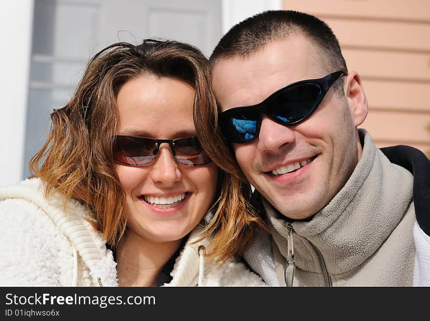 Portrait of the happy young couple. Portrait of the happy young couple