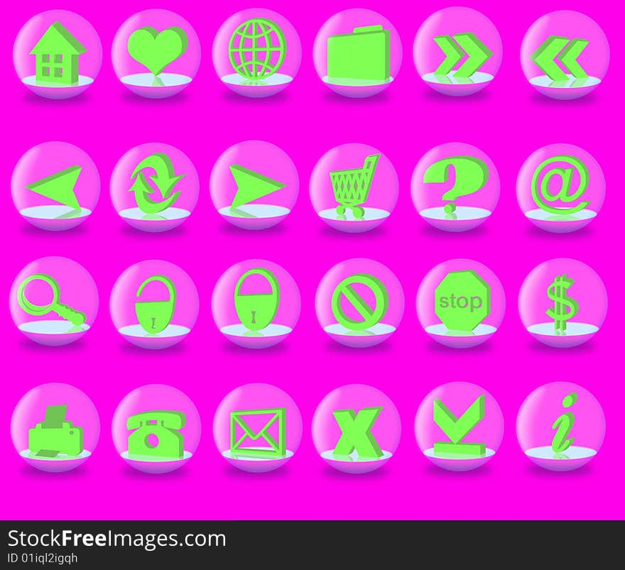 Buttons - badges for web - pages of one pink-green style. Buttons - badges for web - pages of one pink-green style